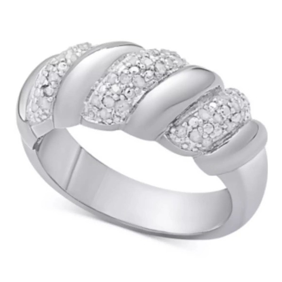 Diamond San Marco Ring 1/4 Ct. T.w. in Sterling Silver Size 7 Rose Cut Diamond - Picture 1 of 6